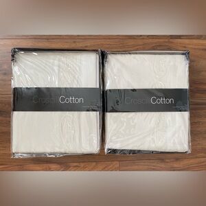 NIP:  (2 sets of 2) Croscill Cotton "Isabella" Lined Pole Top Panels & Tiebacks
